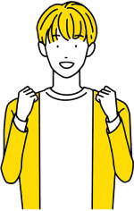 ガッツポーズする男性